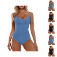 thumbnail image 1 of Shapewear Bodysuits for Women Scoop Neck Tummy Control Seamless Thong Bodysuit Cami Tank Top Bodysuit, 1 of 6