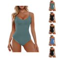 thumbnail image 1 of Shapewear Bodysuits for Women Scoop Neck Tummy Control Seamless Thong Bodysuit Cami Tank Top Bodysuit, 1 of 6