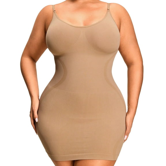 Shapewear Full Slip Dress Tummy Control Shaping Under Dresses Seamless Sculpt Body Shaper