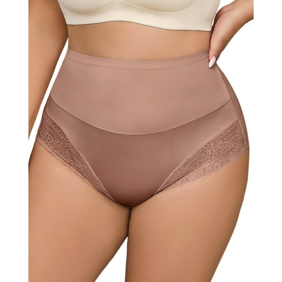 Shapewear Panties for Women Tummy Control High Waisted Compression Shaping Briefs Lightweight Control Lace Underwear