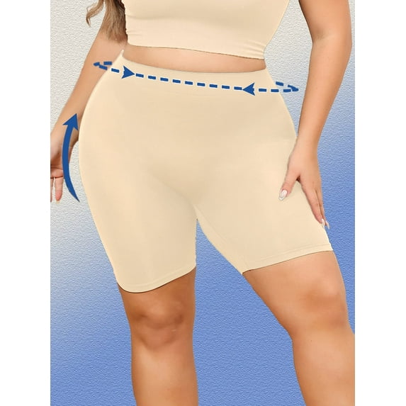 Shapewear Shorts Slimming Shorts Plus Size Women Solid Colours Seamless Sports Shapewear Comfortable Fit Elastic Waist Thigh Slimming Shorts SKIN 2XL