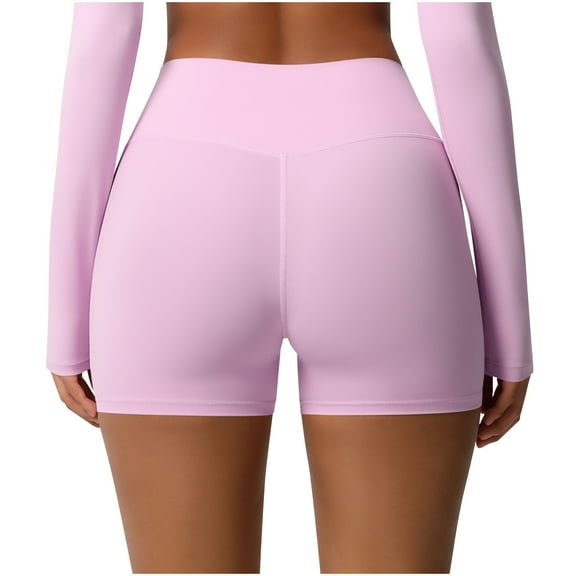 Shapewear Shorts Women Workout Impact Shorts Butt Lifting Gym Seamless Booty Biker Shorts Pink M