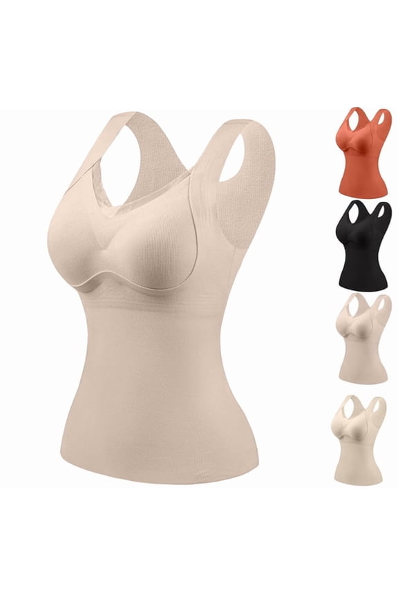 Shapewear Top With Built in Bra Shapewear Tanks V-Neck Compression Tank Tops for Women Tummy Control Camisole Complexion 36