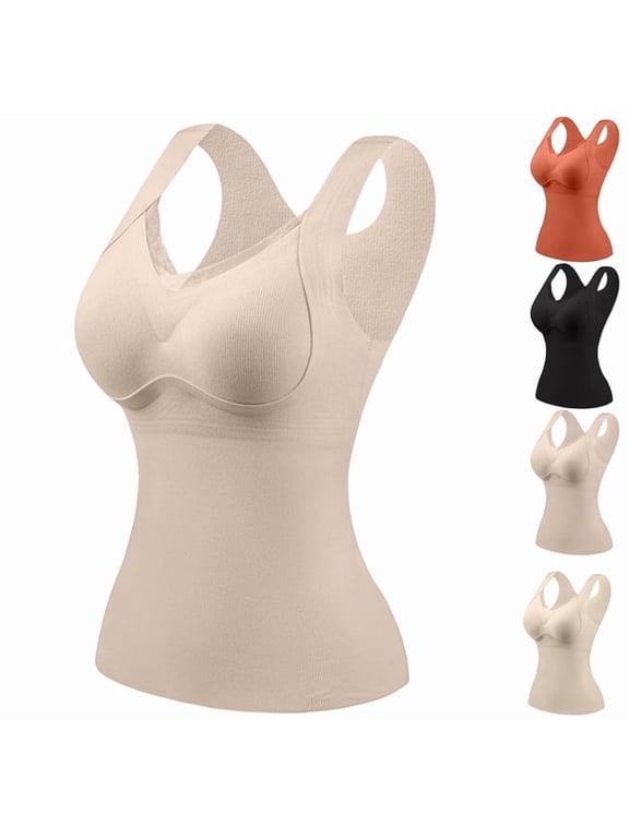 Shapewear Top With Built in Bra Shapewear Tanks V-Neck Compression Tank Tops for Women Tummy Control Camisole Complexion 36