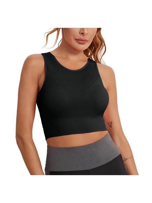 Shapewear Tummy Control High Neck Sports Bra forLongline Full Coverage Sports Bras Medium Impact Padded Workout Crop Tops forYoga Gym Body Shaper Shorts Underwear for Women