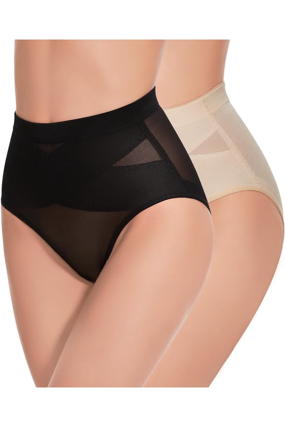 Shapewear Tummy Control Panties - Body Shaping Briefs Compression Underwear Low Rise Girdle Panty Shapewear for Women