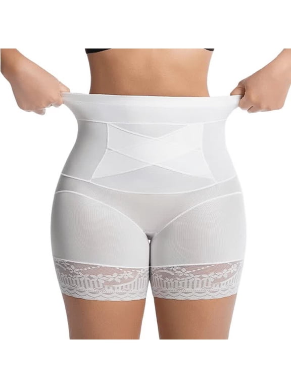 Shapewear Tummy Control Underwear for Women High Waisted Shaping Shorts Girdle Faja Body Shaper White XXL