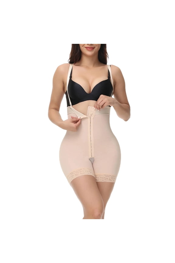 Shapewear Tummy Control forWaist Trainer Postpartum Tummy Body Shaper Butt Lifter Thigh Slimmer Open Crotch Bodysuit Body Shaper Shorts Underwear for Women