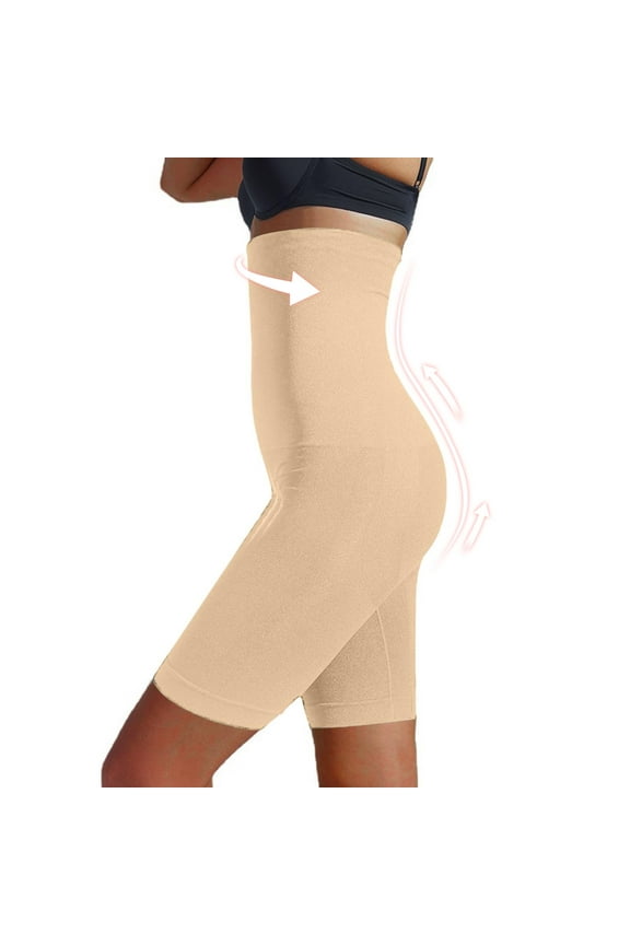 Shapewear Women'S High Waisted Shaping Shorts Thigh Slimming Shaping Underwear,Beige Women'S Polyester Shorts M-L