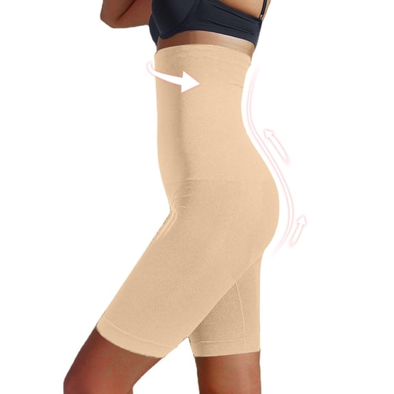 Shapewear Women'S High Waisted Shaping Shorts Thigh Slimming Shaping Underwear,Beige Women'S Polyester Shorts XL-2XL