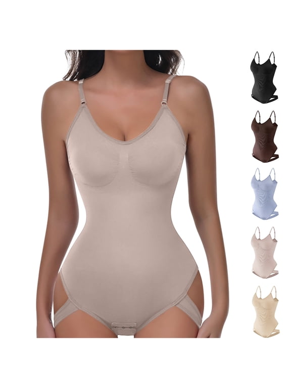 Shapewear for Women Women's Shapewear With Adjustable Plus Size Tight Fitting Exposed Buttocks Lifted Buttocks Body Shaping And Abdominal Light Blue S