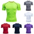 thumbnail image 1 of Shapewear for Men Compression Shirts Moisture Wicking Short Sleeve T Shirt Rash Guard Base Layer Undershirt Slim Athletic Tops, 1 of 4