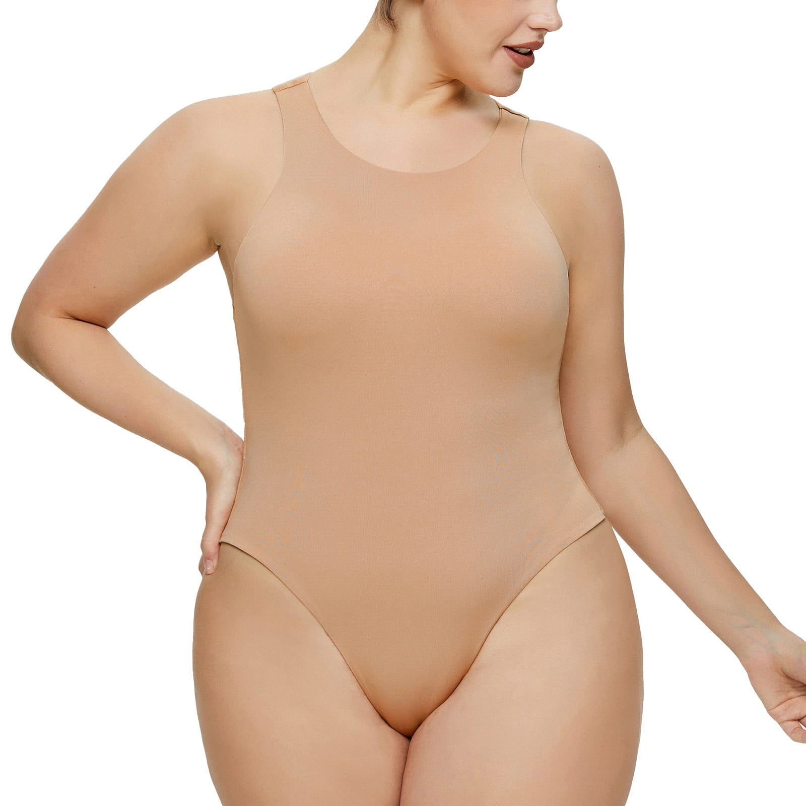 Shapewear Bodysuit for Women - Tummy Control Seamless Scoop Neck Tank Top  Thong Body Shaper