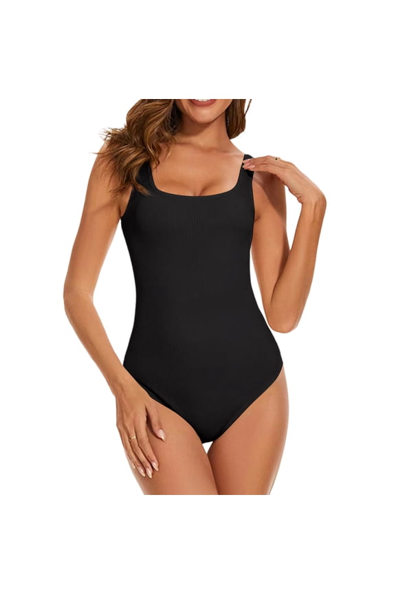 Shapewear for Women Seamless Ribbed Bodysuit Tummy Control Waist Snatching Body Suit