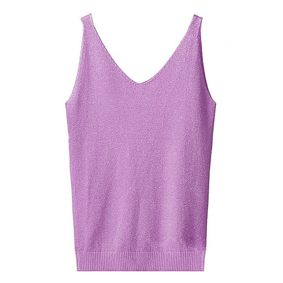 Shapewear for Women Solid V Neck Sequin Camisol Tank Top