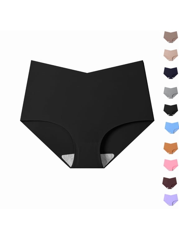 Shapewear for Women Tummy Control Panties - Mid Body Shaper Seamless Briefs Compression Underwear Soft Girdle Panty Black XS