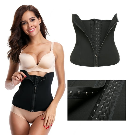 Shapewear for Women, Waist Trainer Corset Shaper 6 Steel Bones with Hook and Zipper Fix and Breathable, Kiwi-Rata