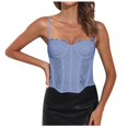 thumbnail image 1 of Shapewear for Women - Women's Bodysuit Shapewear Lingerie Seamless Strappy Bustier Corset Top - Corsets for Women,Color:Navy,Size:S, 1 of 7