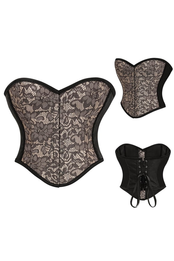 Shapewear for Women Women's Push Up Lace Corset Top Waist Training Shapewear Weight Loss Helper Brown M