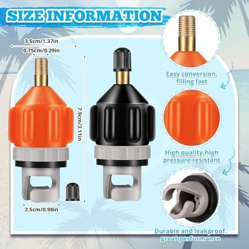 Shappy 2 Pcs Stand up Paddle Board Pump Adapter Strong Sealing Inflatable Boat Sup Pump Adaptor Quick Inflation Conventional Air Valve Adapter for Inflatable Kayak Stand up Paddle Board