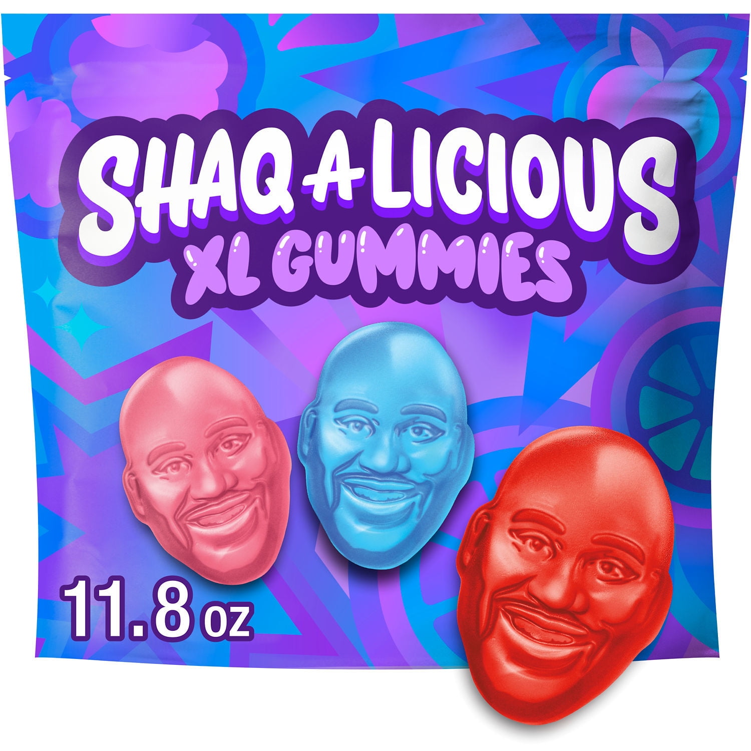 Shaq-A-Licious Xl Gummies Original Flavor Chewy Candy, Bag 11.8 oz