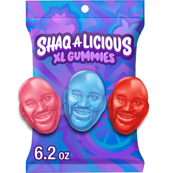 Shaq-A-Licious Xl Gummies Original Flavor Chewy Candy, Bag 6.2 oz (Pack of 2)