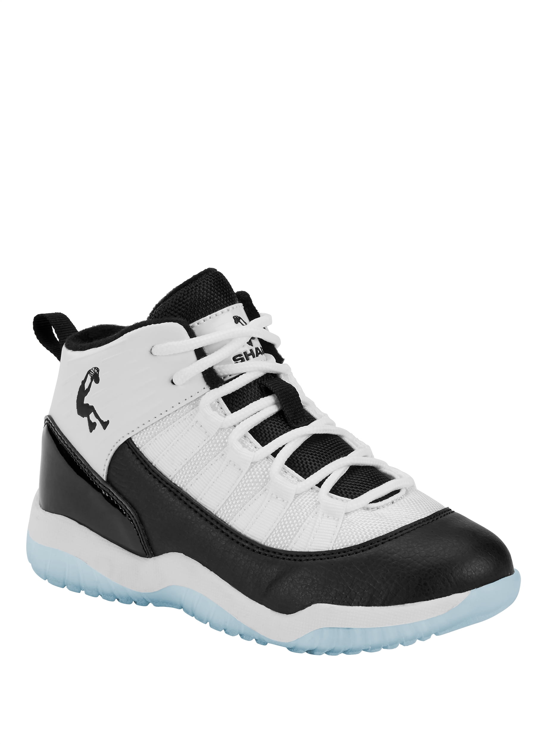 Shaq Ice Boys Athletic Sneakers Lace Up Retro Sneakers, Black/White, Size 10.5