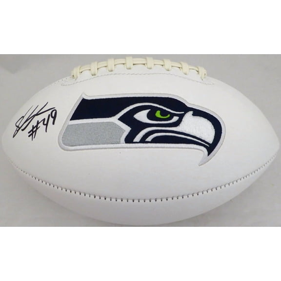 Shaquem Griffin Autographed Seattle Seahawks White Logo Football (Smudged) MCS Holo #79406