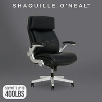 Shaquille O'Neal Cenzo Ergonomic Big and Tall Office Chair ,Flip-Up Arms PureSoft Upholstery High-Back Desk Chair with 400 lb Capacity, Black