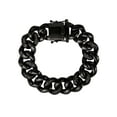 thumbnail image 1 of Shaquille O'Neal Men's Simulated Diamond Black IP Plated Stainless Steel Curb Bracelet, 1 of 5