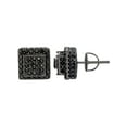thumbnail image 1 of Shaquille O'Neal Men's Simulated Diamond Black Rhodium Plated Sterling Silver Stud Earrings, 1 of 6