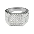 thumbnail image 1 of Shaquille O'Neal Men's Simulated Diamond Rhodium Plated Sterling Silver Ring, Size 11, 1 of 4