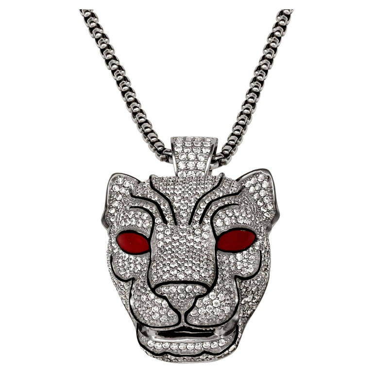 Shaquille O'Neal Men's Simulated Diamond Sterling Silver Panther Pendant,  24 Chain 