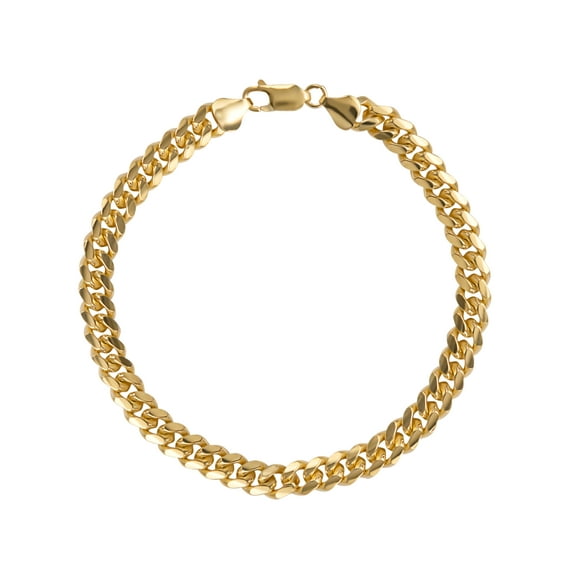 Shaquille O'Neal Men's Sterling Silver 14KT Gold Plated Curb Bracelet