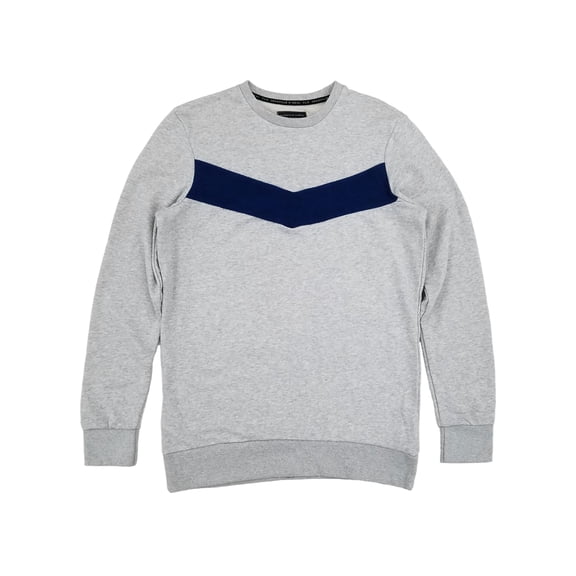 Shaquille O'Neal Mens Big & Tall Gray & Blue French Terry Crew Sweatshirt 4XL