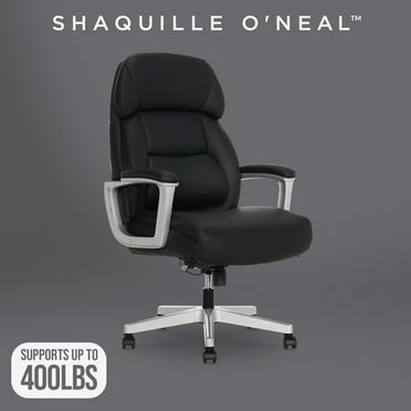 Shaquille O'Neal Rion Ergonomic Big and Tall Office Chair, PureSoft Upholstery ,High-Back Desk Chair with 400 lb Capacity, Black