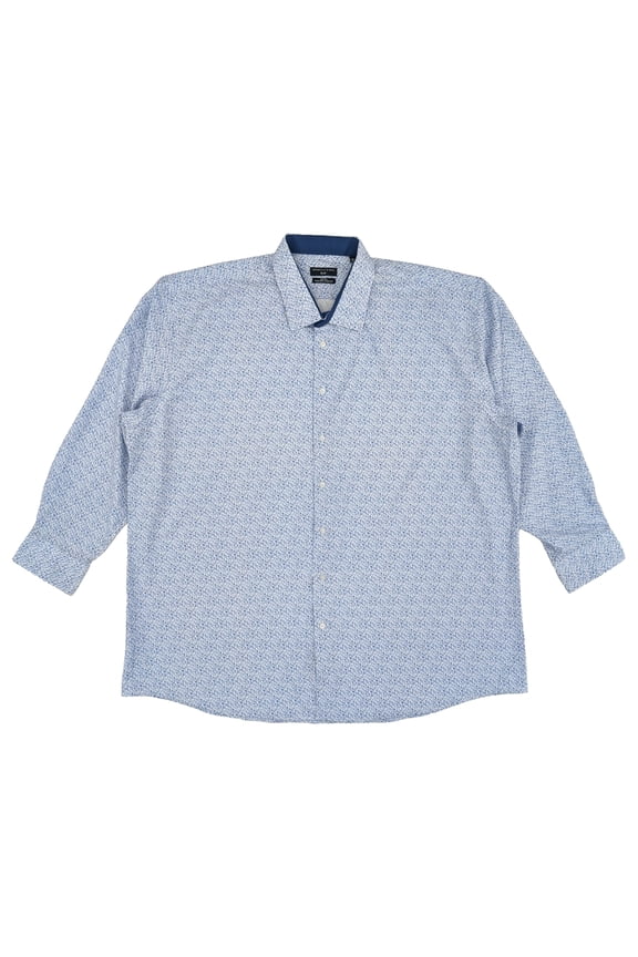 XLG Big Fit Mens Light Blue Floral Shirt 2XL 18.5 36/37