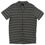 SHAQUILLE O'NEAL XLG Big & Tall Mens Black Geo Short Sleeve Woven Shirt 4XLT