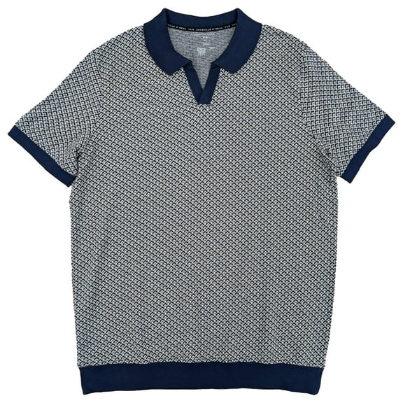 Shaquille O'Neal XLG Big & Tall Mens Blue Arrow Short Sleeve Polo Shirt 3XLT