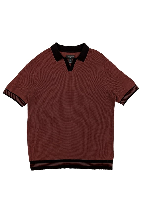 XLG Big & Tall Mens Fudge Black Texture Johnny Polo Shirt XLT