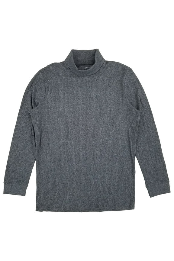 XLG Big & Tall Mens Gray Htr Mock Neck Long Sleeve Shirt 2XL