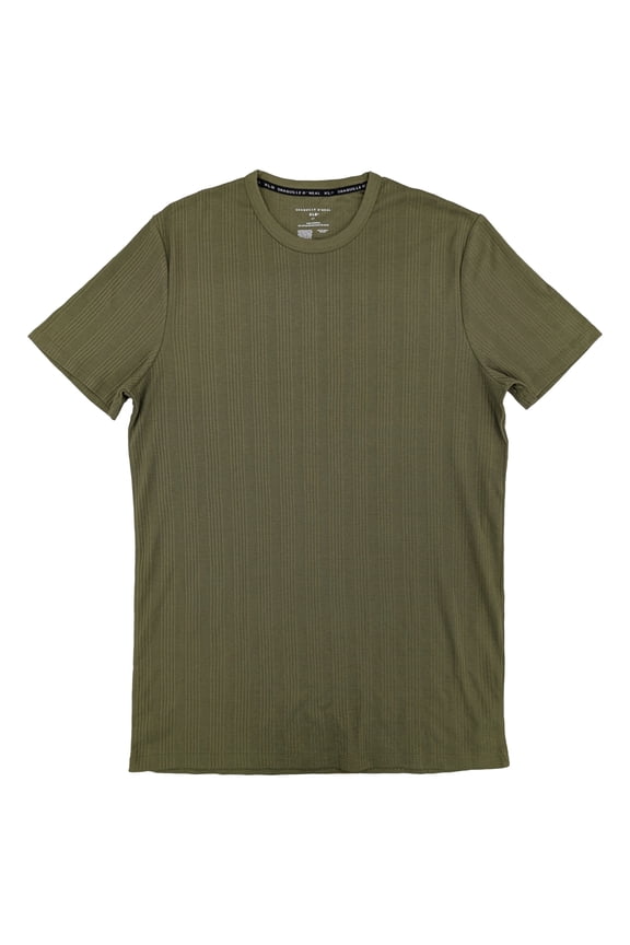 XLG Mens Big & Tall Green Ribbed Short Sleeve T-Shirt 4XL