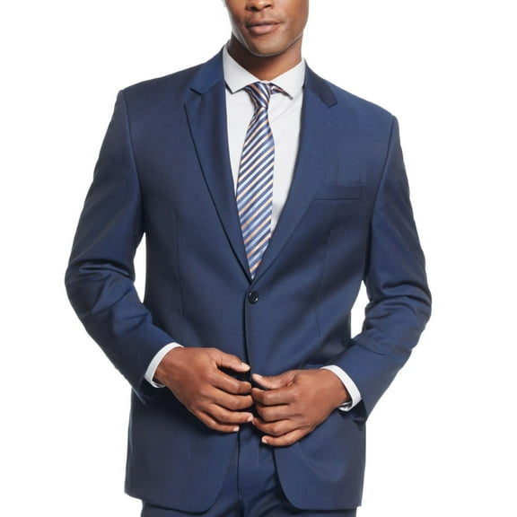 Shaquille O'neal Mens Professional Two Button Blazer Jacket, Blue, Big & Tall, 40 Long