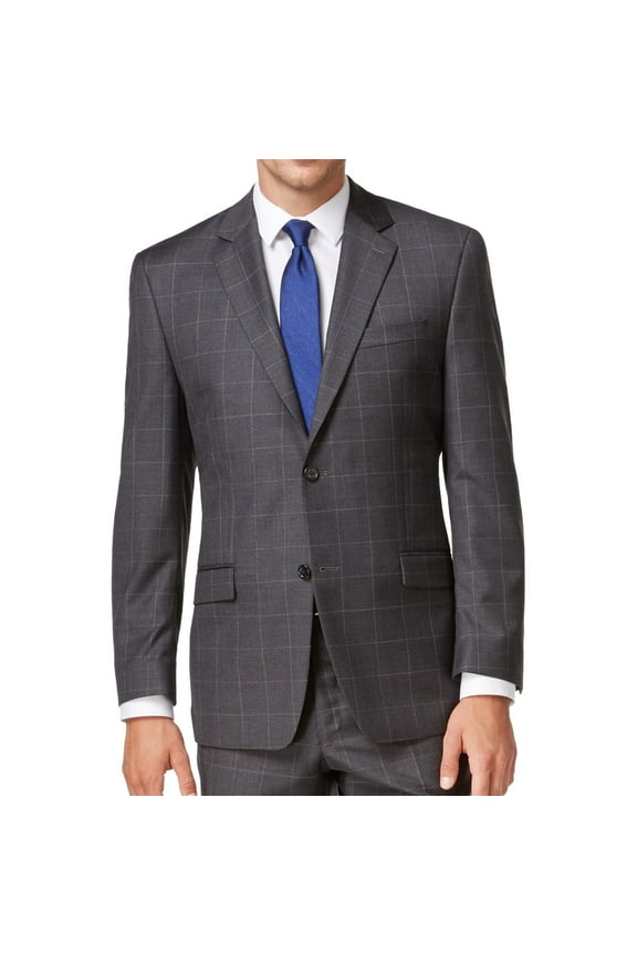 Mens Professional Two Button Blazer Jacket, Grey, Big & Tall, 50 Regular