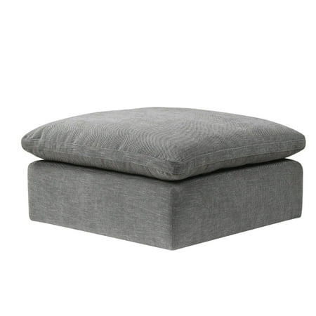 Shar 37 " Square Ottoman Removable Pillow Top Cushion Gray
