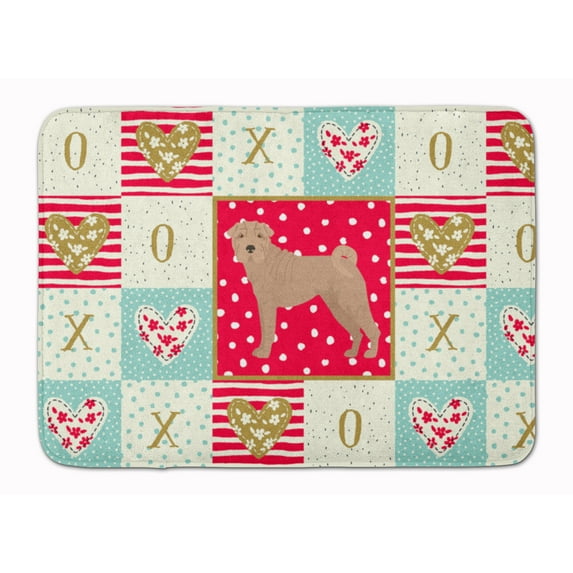 Shar Pei 2 Love Machine Washable Memory Foam Mat Red