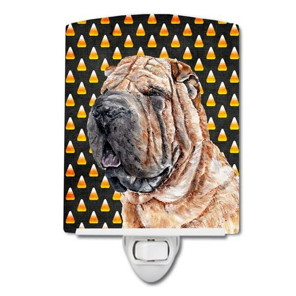 Shar Pei Candy Corn Halloween Ceramic Night Light