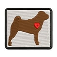 thumbnail image 1 of Shar-Pei Dog with Heart Applique Multi-Color Embroidered Hook & Loop Patch - 2.0 Inch Mini, 1 of 5