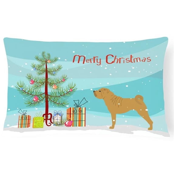 Shar Pei Merry Christmas Tree Canvas Fabric Decorative Pillow