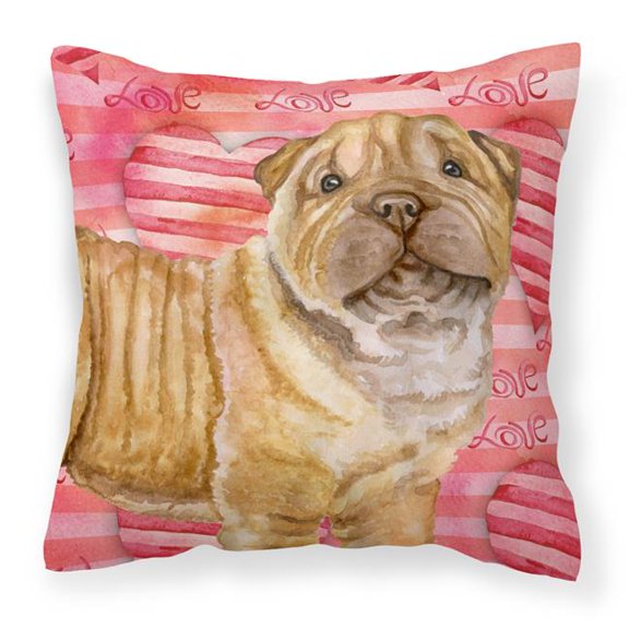 Shar Pei Puppy Love Fabric Decorative Pillow